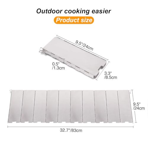Oligitdi Stove Windscreen, 10 Plates Stove Windshield, Folding Aluminum Camping Burner Windshield, Lightweight Compact Folding Camp Stove Windscreen with Drawstring Bag, for Camping Stoves - Image 5
