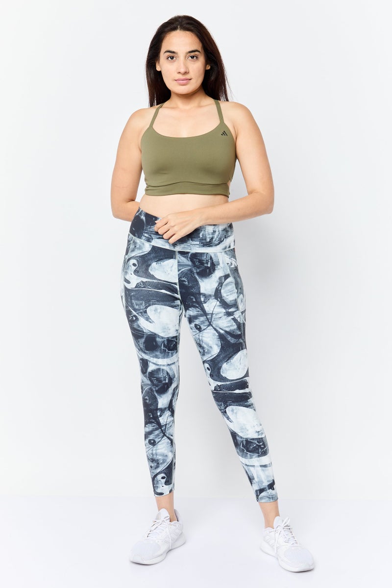 Adidas سراويل رياضية نسائية مناسبة للجري 7/8، رمادي - Image 4