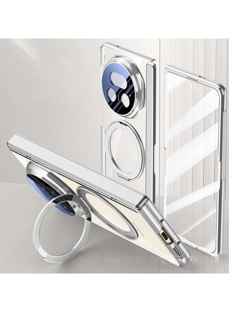 عام غطاء شفاف متوافق مع هونر ماجيك V5 (2025) مع حامي شاشة وحامل قائم، متوافق مع الشحن المغناطيسي، غطاء PC شامل مقاوم للصدمات.