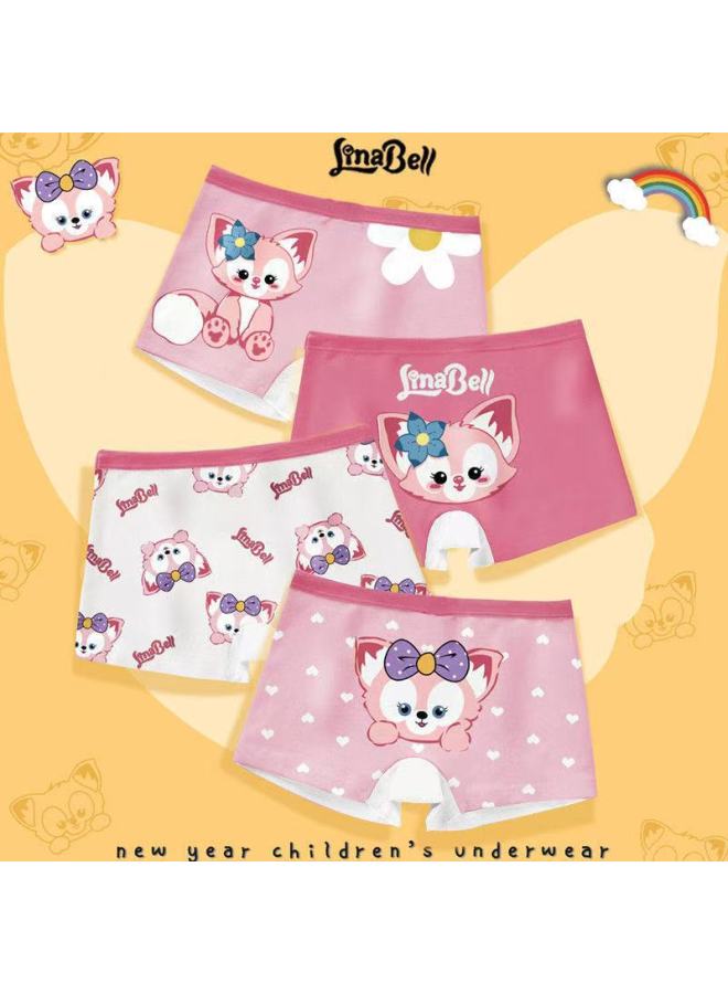 Girls' Underwear Cartoon Underwear Medium And Large Children's Boxer Shorts Little Girls Thin Breathable And Comfortable Southeast Asia