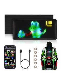Rechargeable Mini LED Sign, 7.2''x3.4 Wireless Bluetooth LED Message Sign, Small Light Sign for Car, Smart App Control Programmable Custom LED Matrix Panel for Home Decor, Car, Party