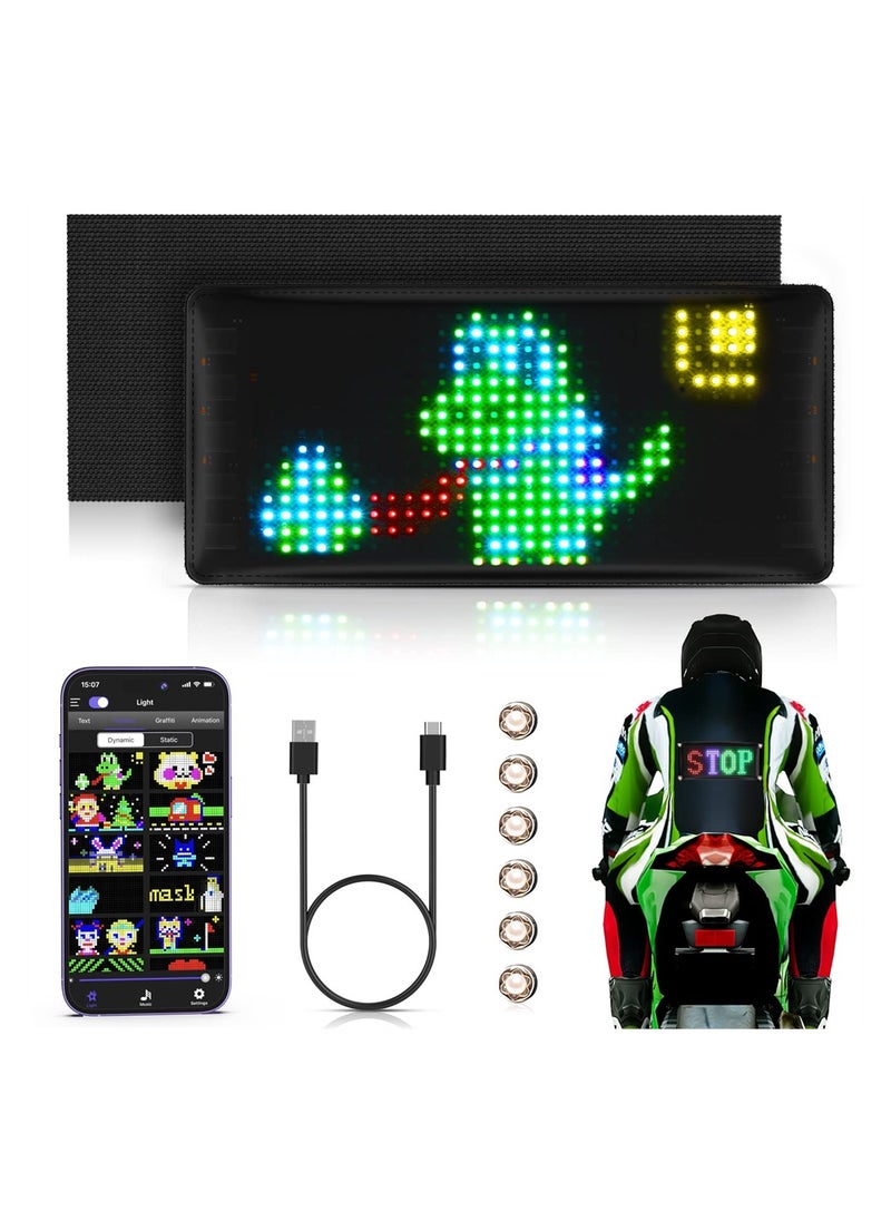 SYOSI Rechargeable Mini LED Sign, 7.2''x3.4 Wireless Bluetooth LED Message Sign, Small Light Sign for Car, Smart App Control Programmable Custom LED Matrix Panel for Home Decor, Car, Party  - Image 1