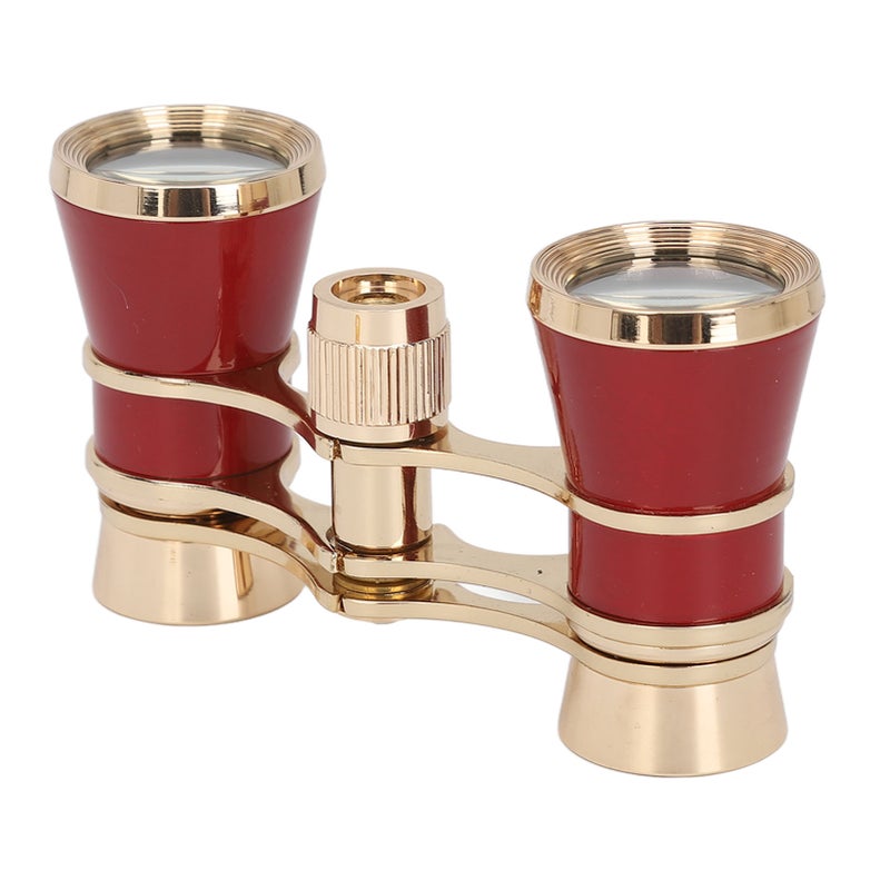 3X25 Theater Glasses Opera Binocular 3X25 Opera Glasses Binoculars with Chain for Bird Watching Outdoor Hunting Camping Vintage Red - Image 1