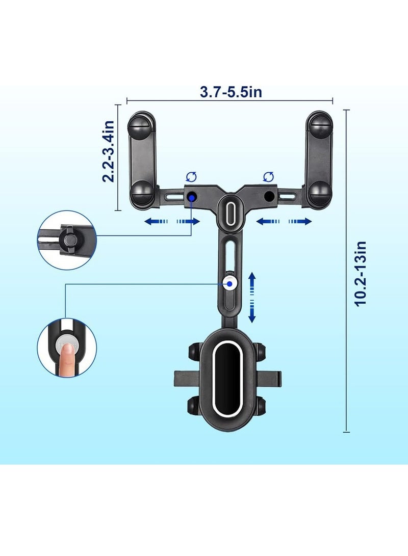Car Phone Holder 360°Rotatable Phone Holder For Car Rear View Mirror Mobile Holder For Car Adjustable GPS Holder For All Mobile Phones Fits Bigger Vehicles & Air Freshener  - Image 4