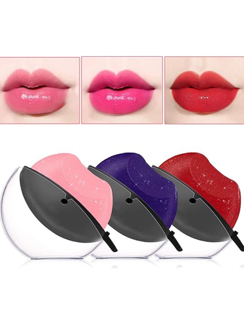 أحمر شفاه متغير اللون، أحمر شفاه كسول مقاوم للماء متغير اللون، أحمر شفاه لابياليس ماجيكوس يدوم 24 ساعة، أحمر شفاه غير لامع للنساء، أحمر شفاه ماجيك بي اتش متغير اللون، مجموعة من 3 ألوان - Image 1