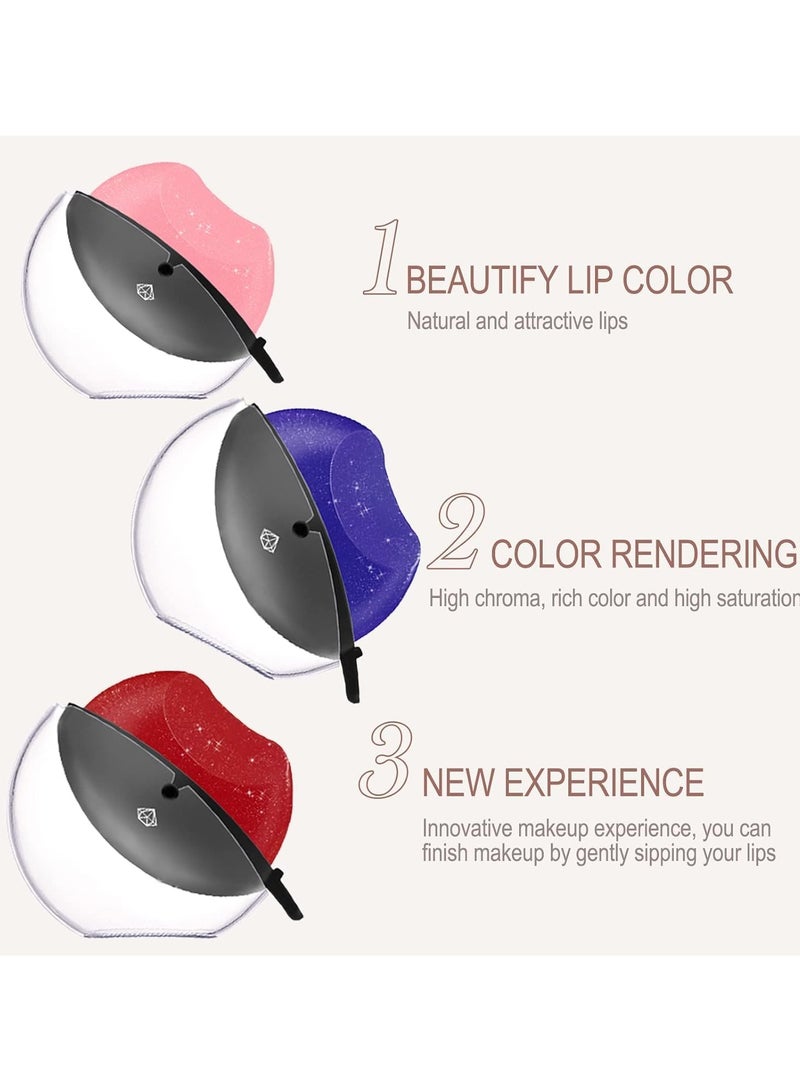 أحمر شفاه متغير اللون، أحمر شفاه كسول مقاوم للماء متغير اللون، أحمر شفاه لابياليس ماجيكوس يدوم 24 ساعة، أحمر شفاه غير لامع للنساء، أحمر شفاه ماجيك بي اتش متغير اللون، مجموعة من 3 ألوان - Image 5