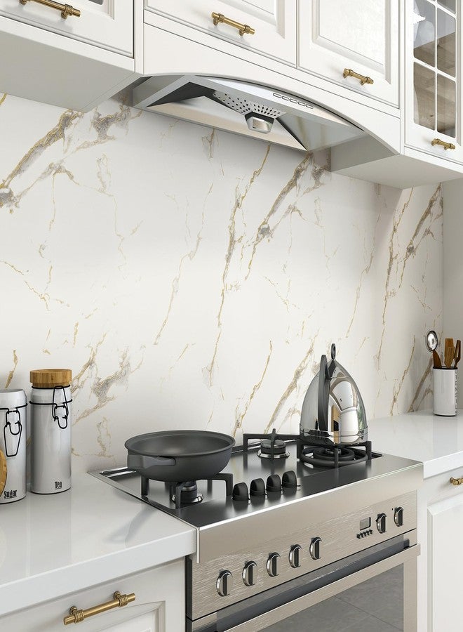 Decotalk White Marble Contact Paper for Countertops 17.7x120 Inch White and Gold Contact Paper Peel and Stick Countertop Contact Paper Waterproof White and Gold Marble Contact Paper Marble Wallpaper - Image 4