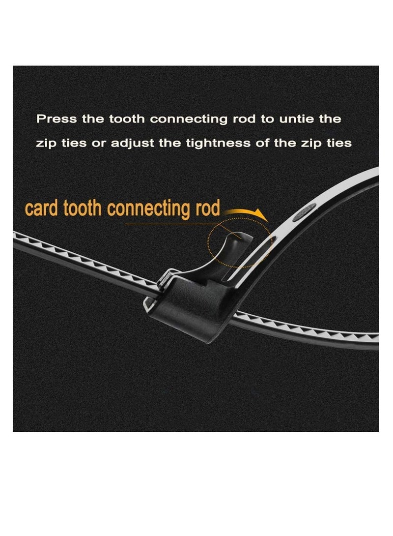 Loquat Reusable Zip Ties Heavy Duty Zip Tie Thick Black Cable Ties Reusable 100 Pack 50lb Tensile Strength Nylon Cable Wire Ties for Multi-Purpose Use Indoor And Outdoor Plastic Tie Wire 12 Inch - Image 3