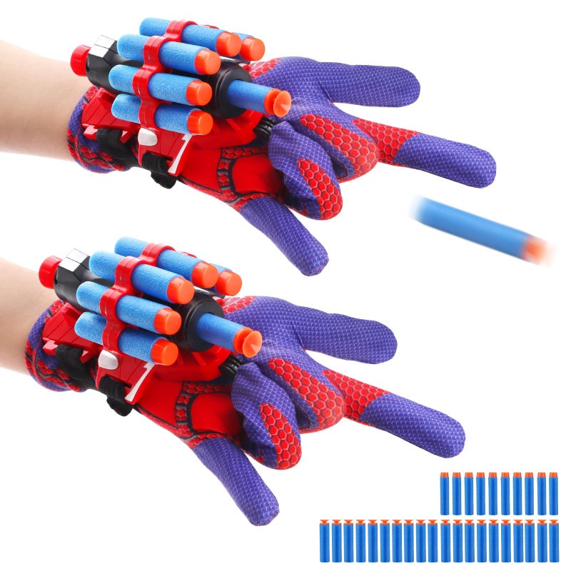 Dolanus Spider Web Shooter Toys for Kids 3 4 5 6 Years Old Includes 2 Gloves 2 launchers 10 Soft Darts 20 Sucker Darts Spider Toy Web Slinger Boy Toys for Birthdays Holidays - Image 3