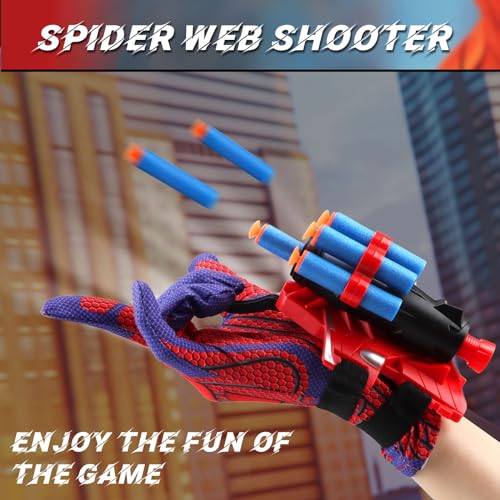 Dolanus Spider Web Shooter Toys for Kids 3 4 5 6 Years Old Includes 2 Gloves 2 launchers 10 Soft Darts 20 Sucker Darts Spider Toy Web Slinger Boy Toys for Birthdays Holidays - Image 5
