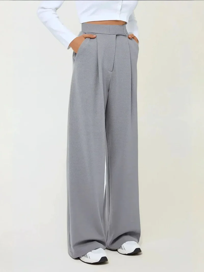 HICCUP High Waist Elastic Crepe Palazzo Pants