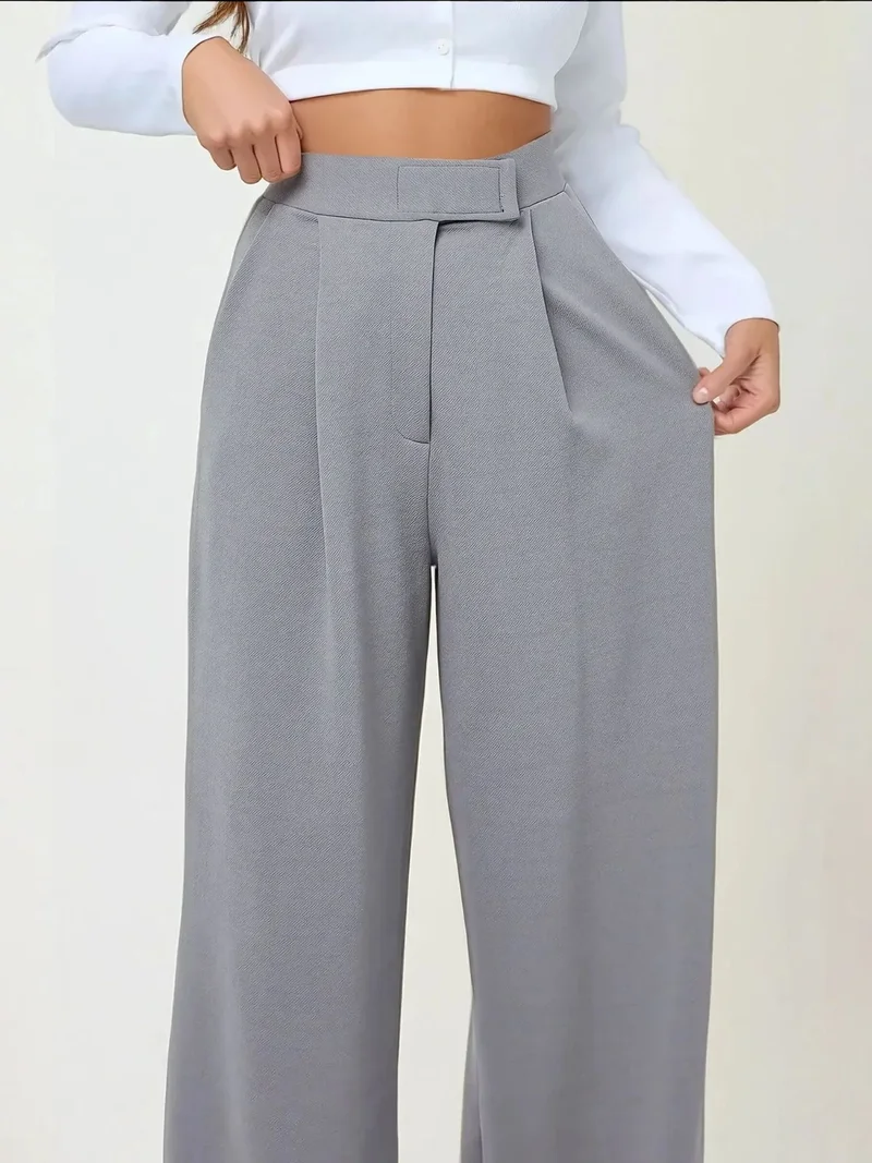HICCUP High Waist Elastic Crepe Palazzo Pants