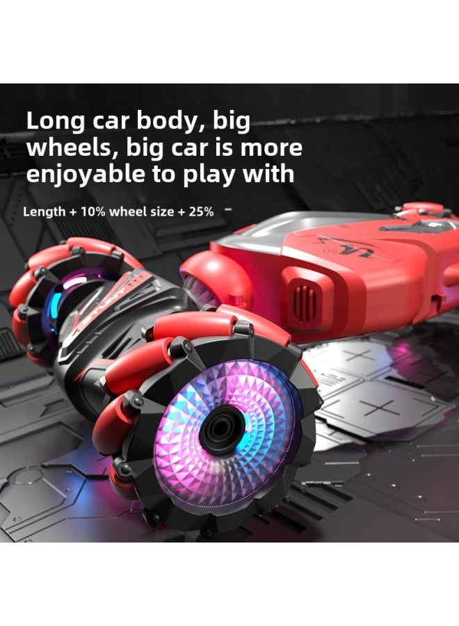 Loquat One-piece Delivery Gesture Induction Twist Car 2.4g Remote Control Off-road Vehicle Light Spray Double-sided Stunt Children's Toys-Color:Red Drift Wheel 】-Proportion:Standard Single Power - Image 5