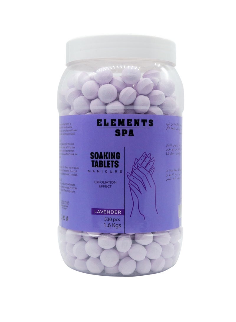ELEMENTS MANICURE SOAKING TABLETS LAVENDER 1.6KG