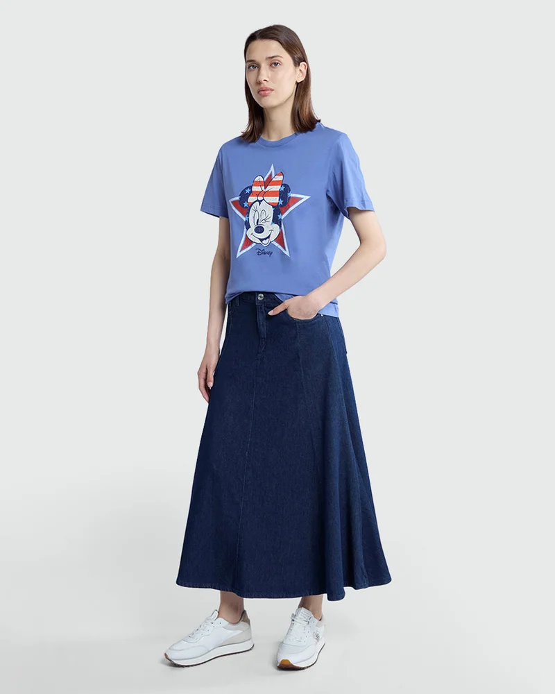 Ovs Minnie Print Tee In Blue Indigo By OVS