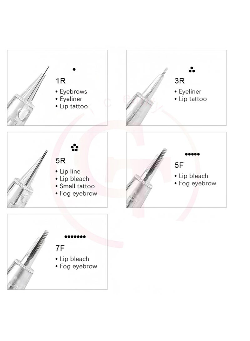 HaLunhi 10 pcs Eyebrow Tattoo Needles，For eyebrows, eyeliner and lips (1RL) - Image 3