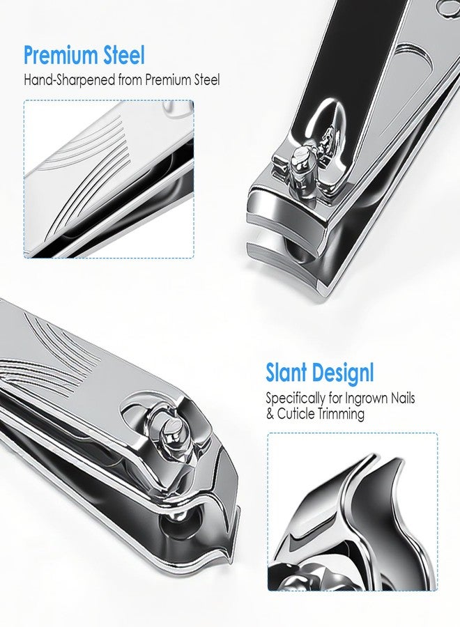 TENOC 4-in-1 Nail Clippers Set, Magnetic Case Manicure Kit, Sharp Stainless Steel Silver Nail Cutter, Pedicure Tools for Men & Women - Image 3