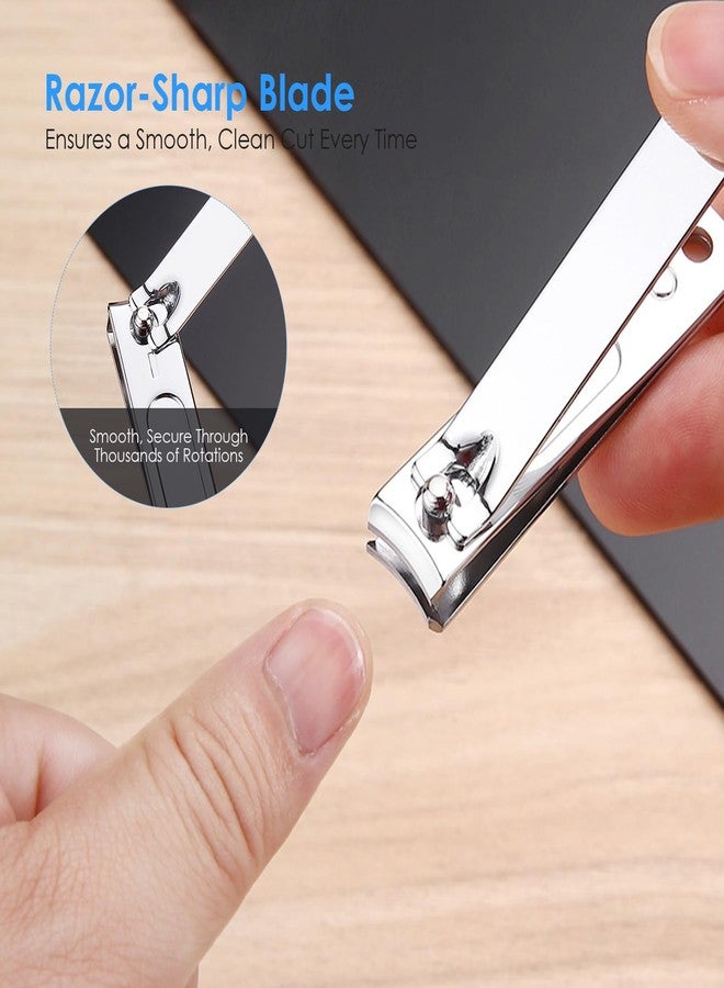 TENOC 4-in-1 Nail Clippers Set, Magnetic Case Manicure Kit, Sharp Stainless Steel Silver Nail Cutter, Pedicure Tools for Men & Women - Image 4