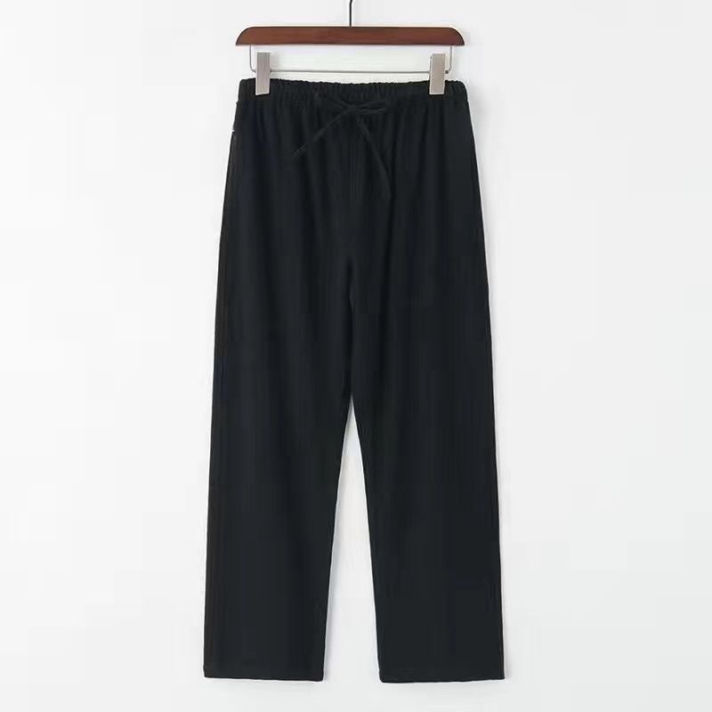 Mens Premium Linen Pants Slim Fit Spring Autumn Casual White - Image 2