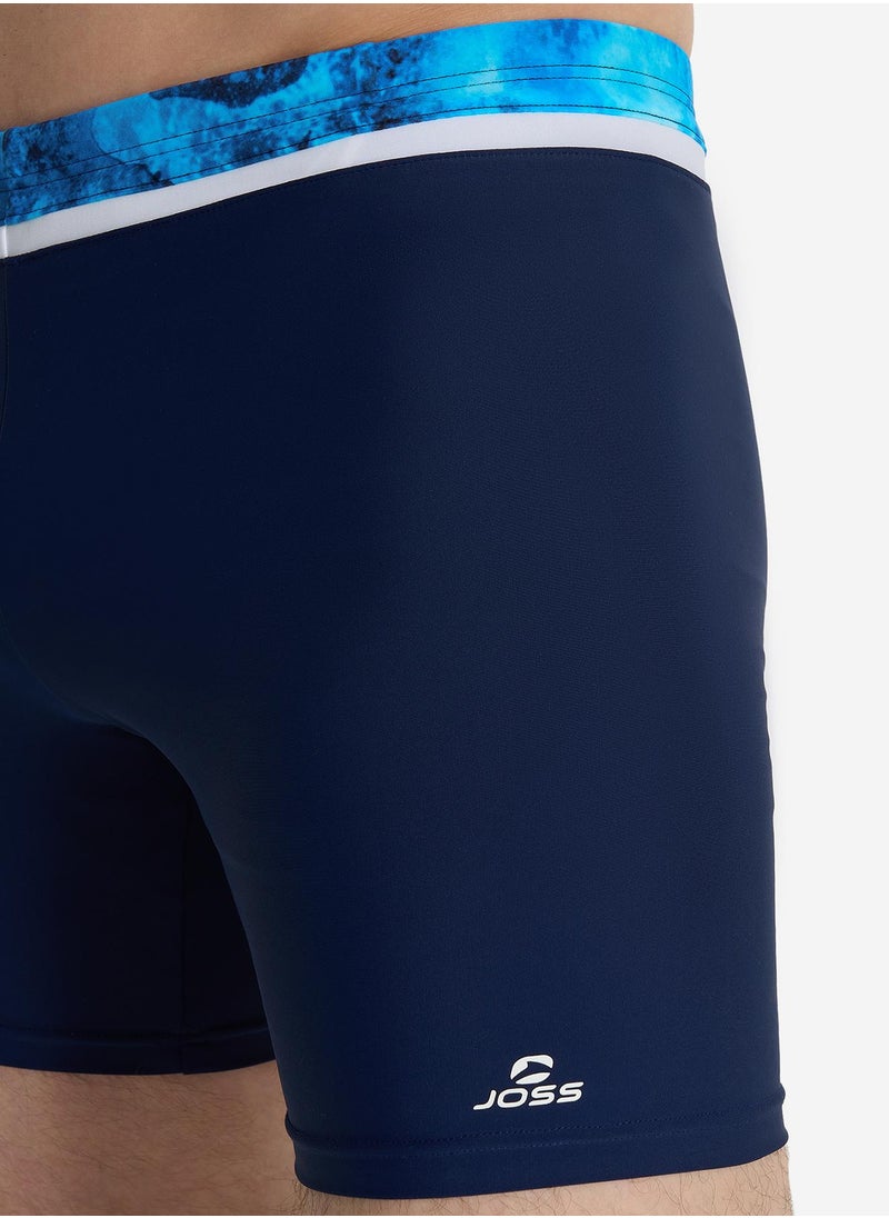 Joss Joss Men's Swimming Trunks-Shorts Blue/Light Blue – Adjustable Waistband, Creora Highclo Technology, Durable & Comfortable for Pool Workouts  - Image 4