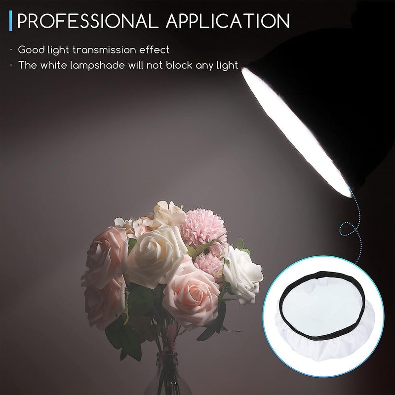 CAMSIYA 4 قطع غطاء مصباح ناشر ناعم 8.25 بوصة / 21 سم غطاء مصباح ناشر قماش قياسي عاكس مصباح لسرعة الفلاش (4 غطاء قماش أبيض) - Image 4