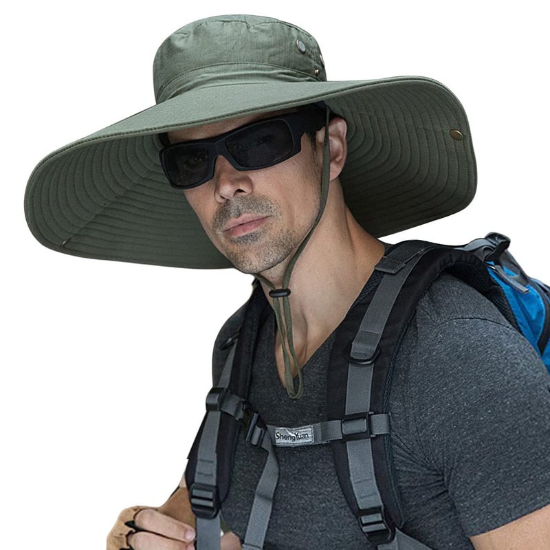 HUAMULAN Men 6" Wide Brim Sun Hat Women Unisex Bucket Fishing Hats for Hiking Beach Safari Garden Lawn Yard Work Kayaking - Image 1