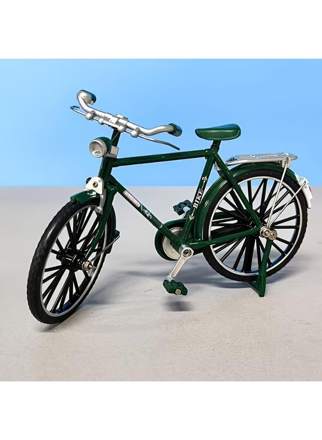 My souq Retro Mini Bicycle Model Diecast Metal Vintage Bike Toy with Tail Bag - Miniature Bicycle Figurine for Home Office Desktop Decor & Collection Black - Image 5