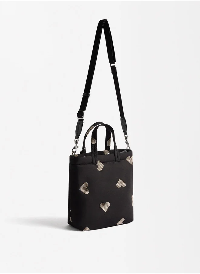 PARFOIS Color Block Tote Bag With Pendant