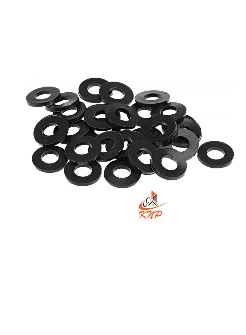 KNP Black 1/2" Rubber Flat Washer - Pack Of 100  - Image 1