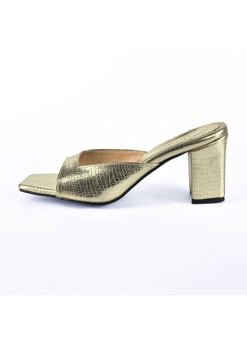 Zahwa - Heeled Sandal Crocodile Strap - Image 1