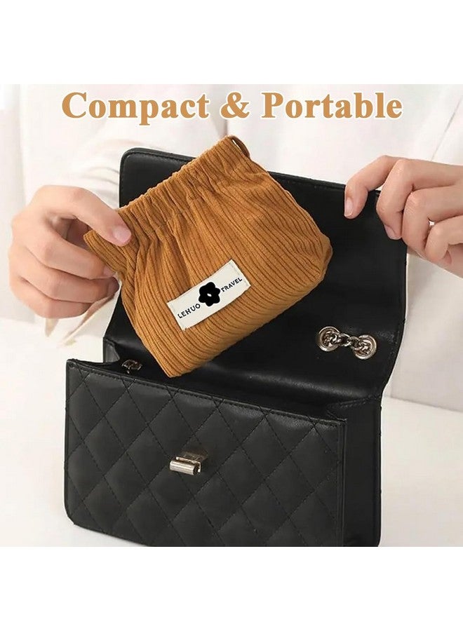 VIBRALall Pouches for Women Girls, Travel Mini Makeup Pouch, Corduroy Coin Pouch, Squeeze-Open Lipstick Jewelry Storage Bag Hair Accessories Organizer Cosmetic Bag Travel Organizer - Image 4