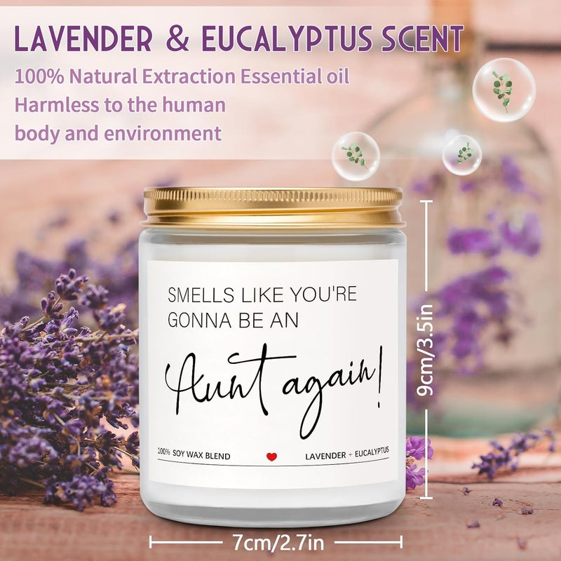 Elequaint Pregnancy Announcement for Aunt  Lavender Scented Candles Baby Reveal Gifts for Auntie Sister Friend Promoted to Aunt Ideas - Image 4