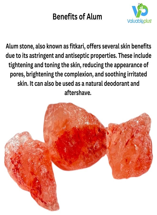 Valuableplus 1kg Pink Alum Powder, Fitkari Stone for Skin Care and Water Purification - Image 3