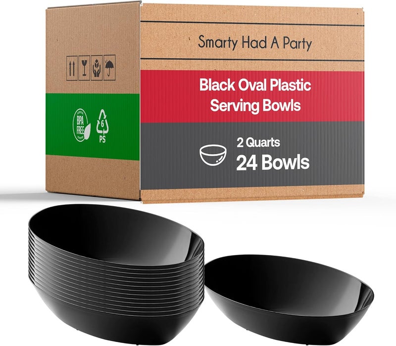 Smarty Had A Party soup bowls Black 24 Bowls 2 qt Serving Bowls - Image 1