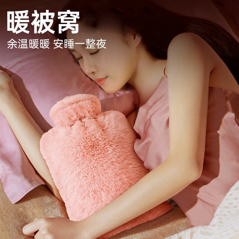 Water Bottle Filled With Water To Warm Belly, Hand Warmer, Water Bottle To Apply On Belly, Cute Female Student Plush Compress Water Bag - Image 3