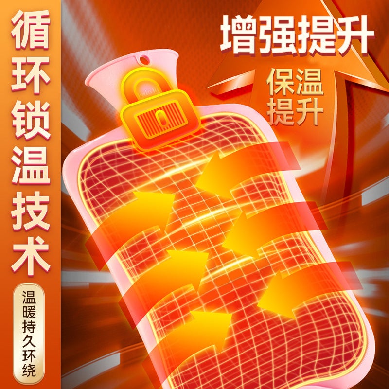 Water Bottle Filled With Water To Warm Belly, Hand Warmer, Water Bottle To Apply On Belly, Cute Female Student Plush Compress Water Bag - Image 4