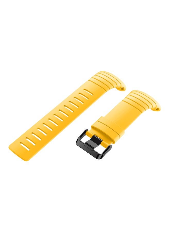 Loquat Silicone Buckle Watchband For Suunto Core Series Yellow - Image 2