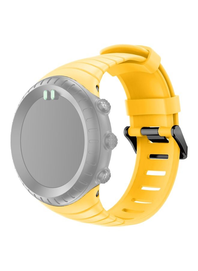 Loquat Silicone Buckle Watchband For Suunto Core Series Yellow - Image 3