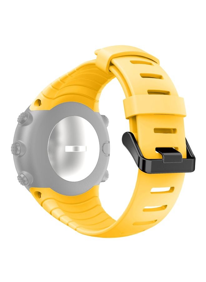 Loquat Silicone Buckle Watchband For Suunto Core Series Yellow - Image 4