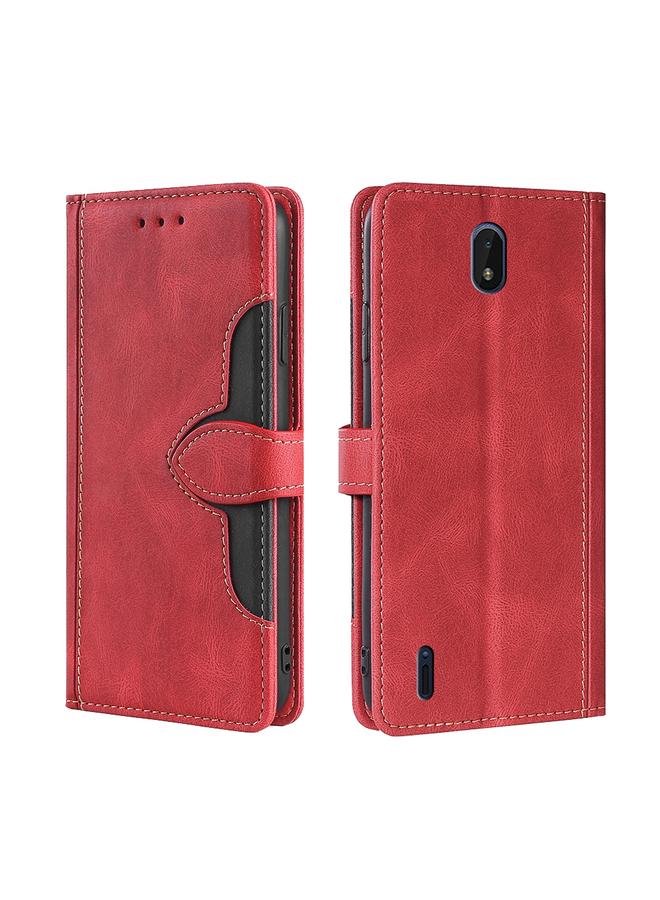 اس-توب جراب لهاتف Nokia C01 Plus / C1 الإصدار الثاني، جراب هاتف جلدي بملمس جلدي وقبعة من القش مع مشبك مغناطيسي - Image 1