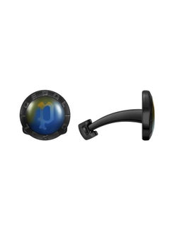 Unroll Cufflink For Men Blk With Blue-Orange Laser LensPEAGC0004702