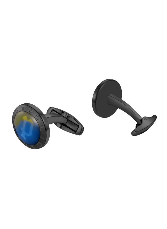 POLICE - Unroll Cufflink For Men Blk With Blue-Orange Laser LensPEAGC0004702 - Image 1