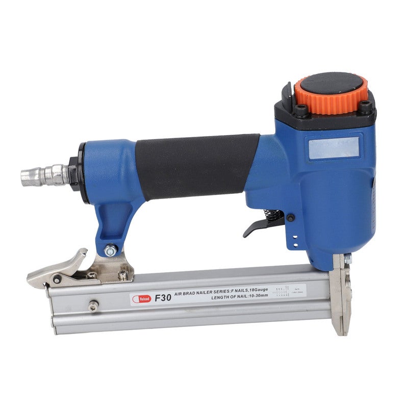 18GA Pneumatic Brad Nailer 10-30mm Ergonomic Soft Grip Handle - 100Pcs Magazine Capacity Safety Design F30 Air Powered Nailer for Carpentry Picture Framing - Image 2