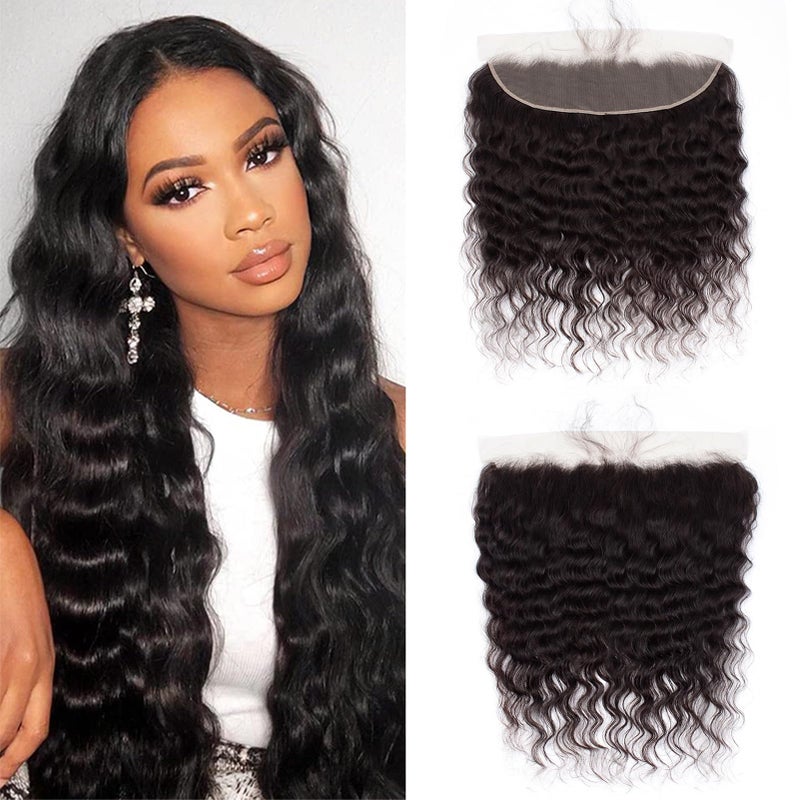 Loose Wave Ear To Ear 13x4 HD Lace Frontal Closure 100 Unprocessed Brazilian Virgin Human Hair Lace Frontal Closure 180 Density Brazilian Loose Deep Wave Frontal Closures Natural Color 20 Inch