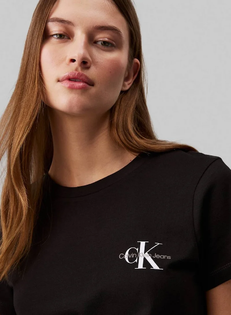 Calvin Klein Jeans Women's 2 Pack Slim T-Shirts - Cotton jersey, Black