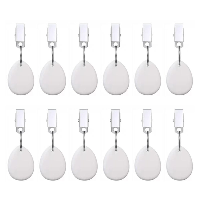 Aulufft 12 Pieces Tablecloth Weights Teardrop Shape Table Cover Weights Stone Tablecloth Weights Hangers with Metal Clip Tablecloth Pendants for Outdoor Picnic Family Dinner Table Cloth Decoration