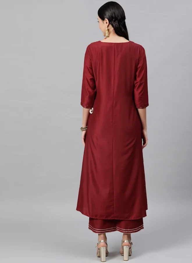 Indo Street Ethnic Motif Printed Kurta Set For Women