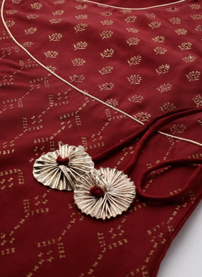 Indo Street Ethnic Motif Printed Kurta Set For Women