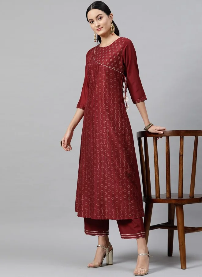 Indo Street Ethnic Motif Printed Kurta Set For Women