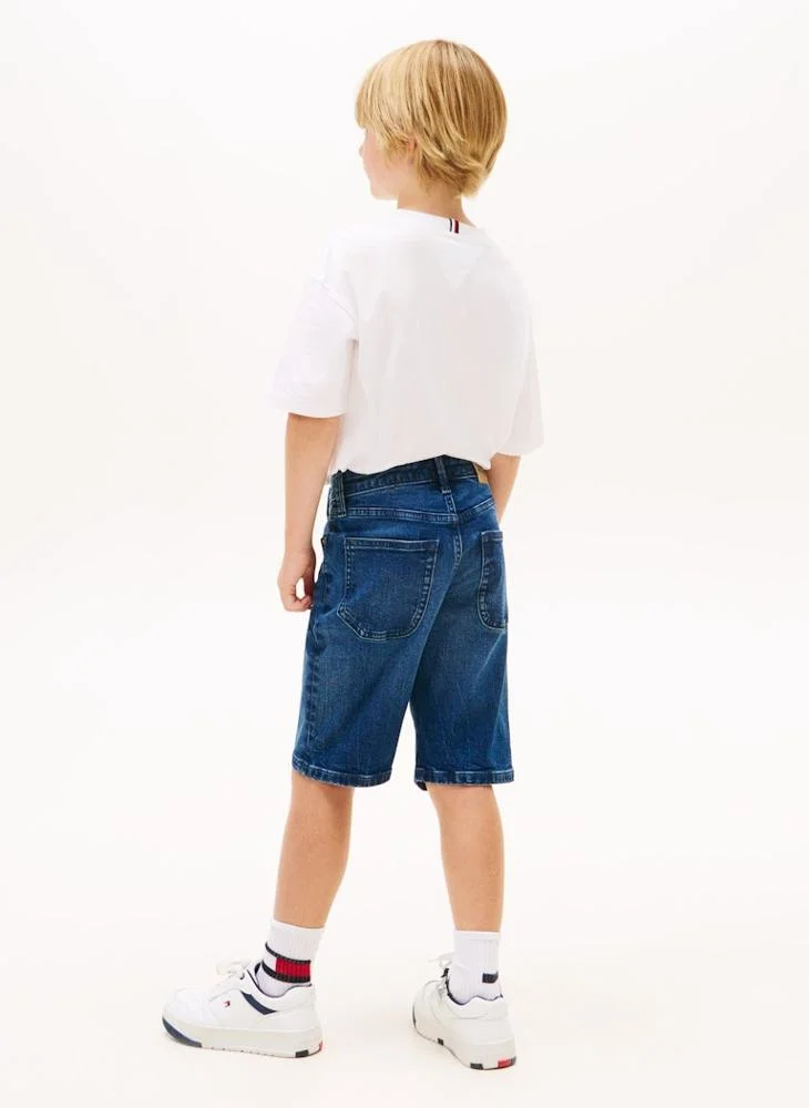 TOMMY HILFIGER Kids Straight Dark Denim Short